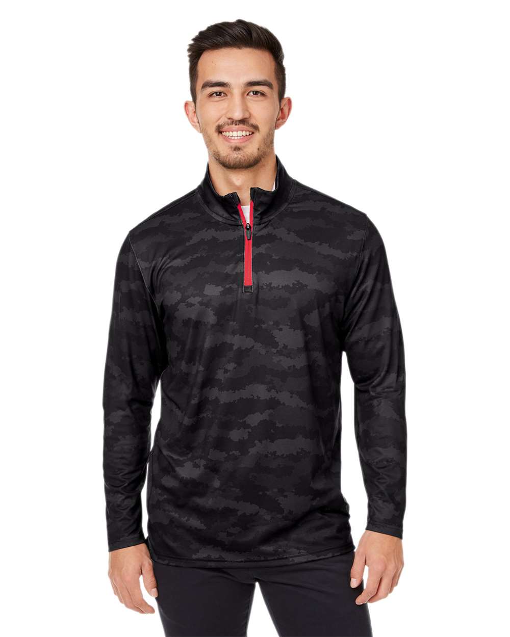 Men's Volition Flanked Quarter-Zip Pullover - OnModelFront - B19146503 - Puma Black