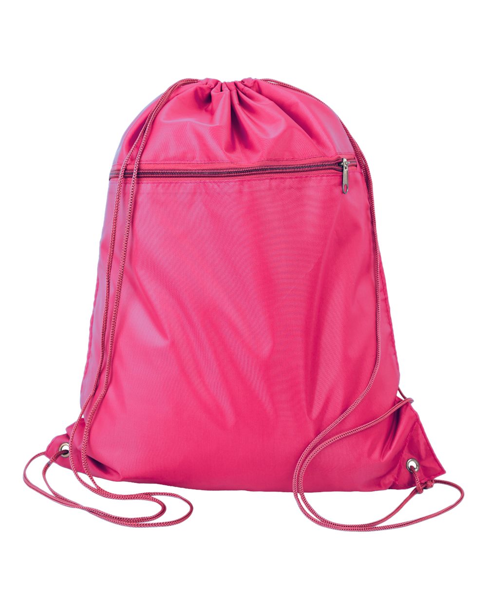 Polyester Cinchpack - Front - B25895300 - Hot Pink