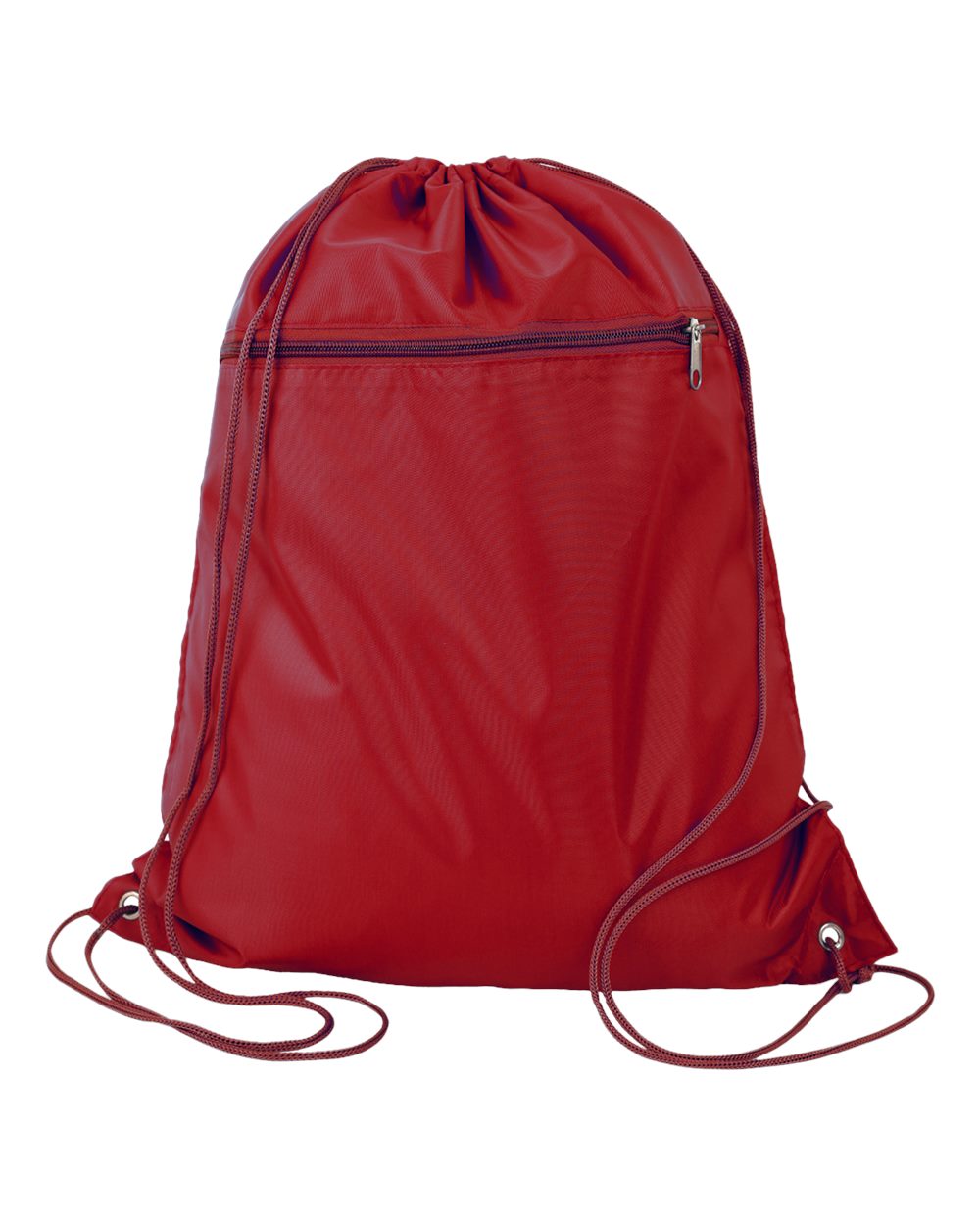 Polyester Cinchpack - Front - B25895530 - Maroon