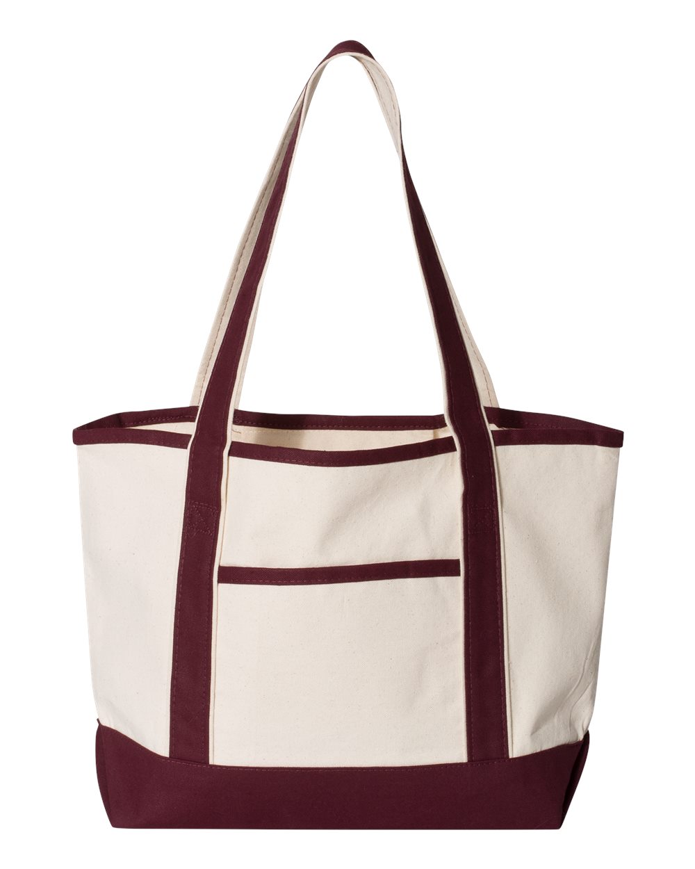 20L Small Deluxe Tote - Front - B45495530 - Natural/ Maroon