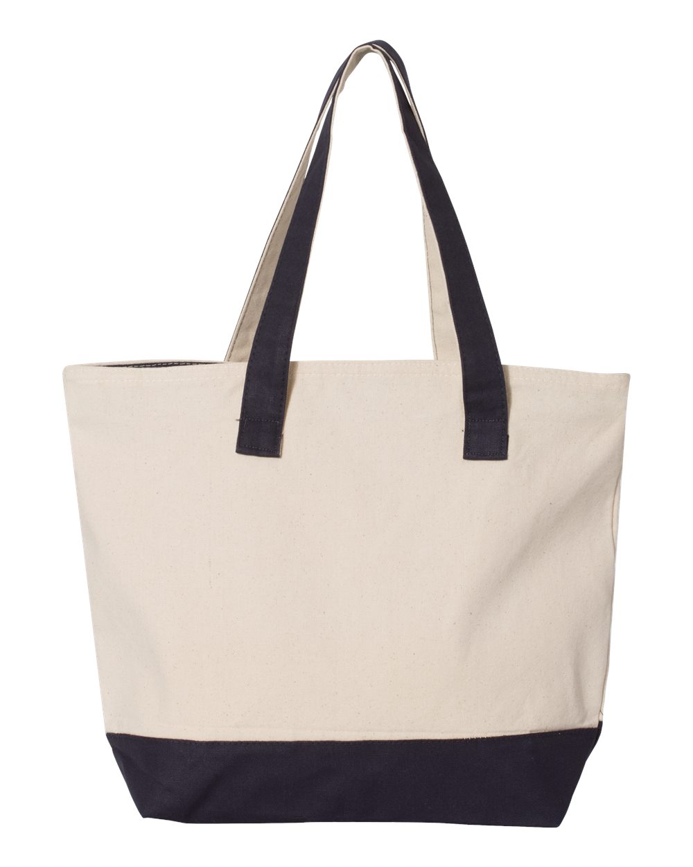19L Zippered Tote - Back - B45595650 - Natural/ Navy