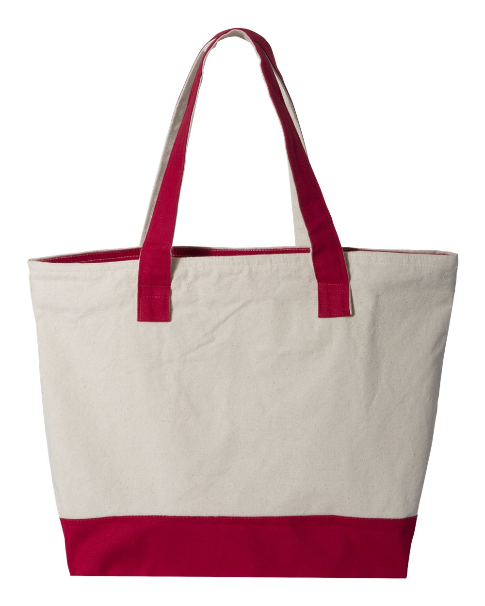 19L Zippered Tote - Back - B45595700 - Natural/ Red
