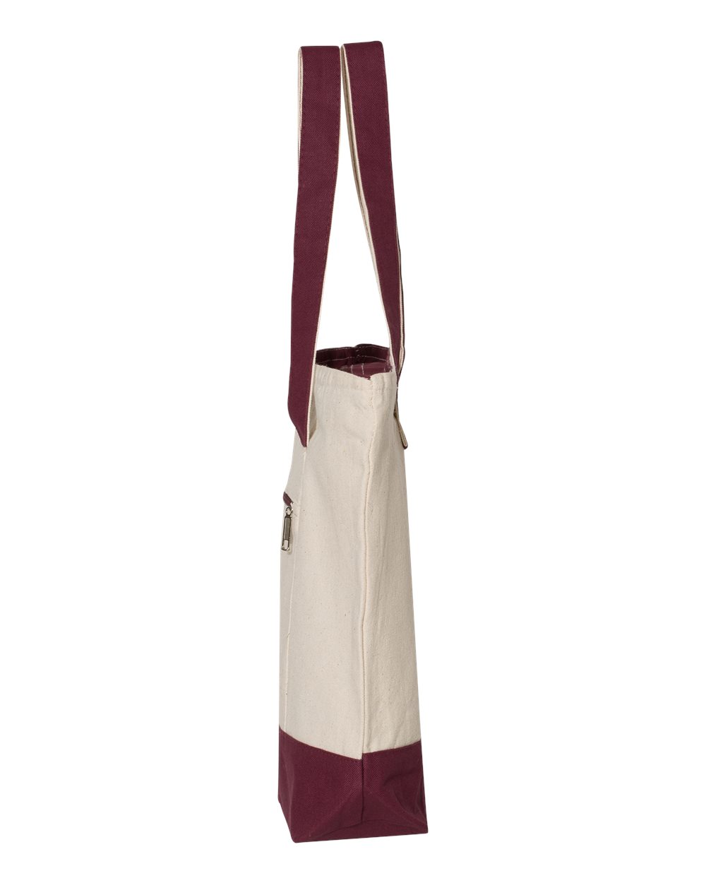 19L Zippered Tote - DirectSide - B45595530 - Natural/ Maroon