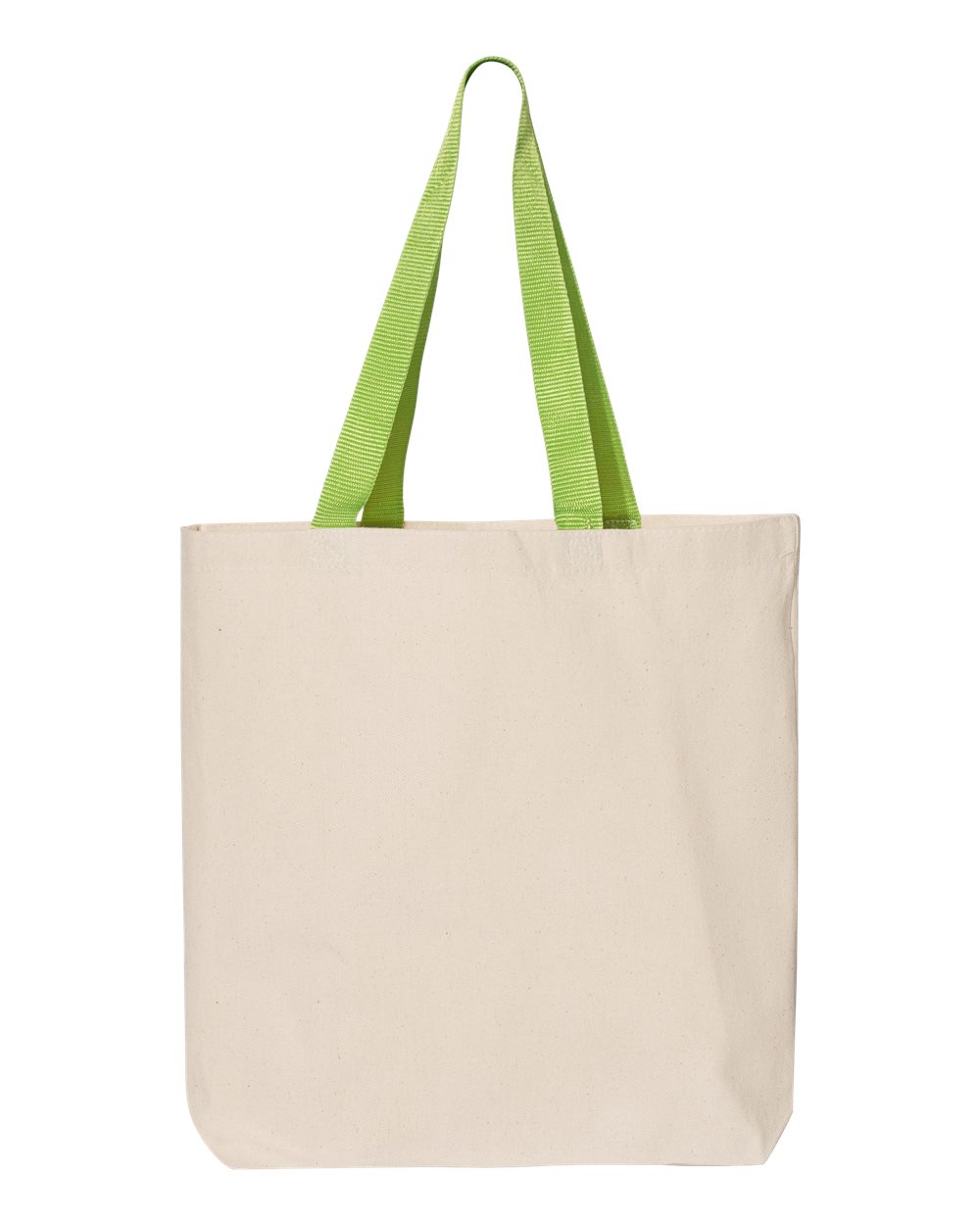 11L Canvas Tote with Contrast-Color Handles - Back - B45895170 - Natural/ Lime