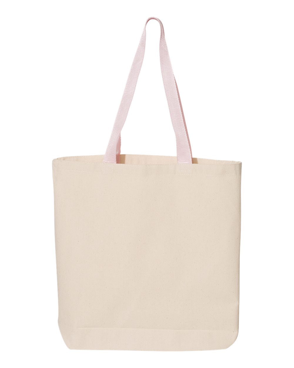 11L Canvas Tote with Contrast-Color Handles - Back - B45895300 - Natural/ Light Pink