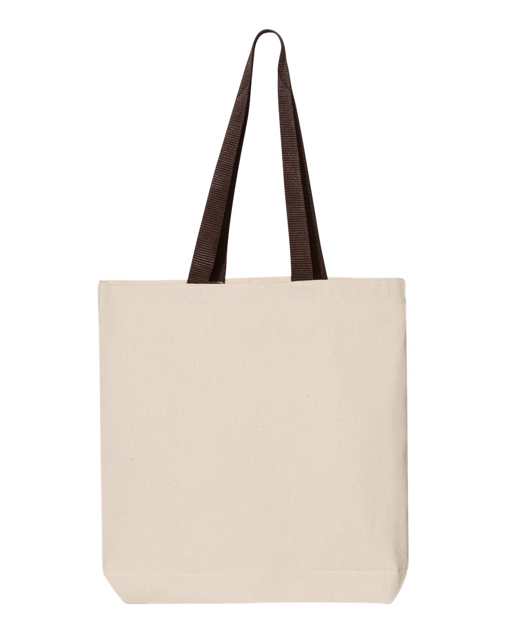 11L Canvas Tote with Contrast-Color Handles - Back - B45895550 - Natural/ Chocolate
