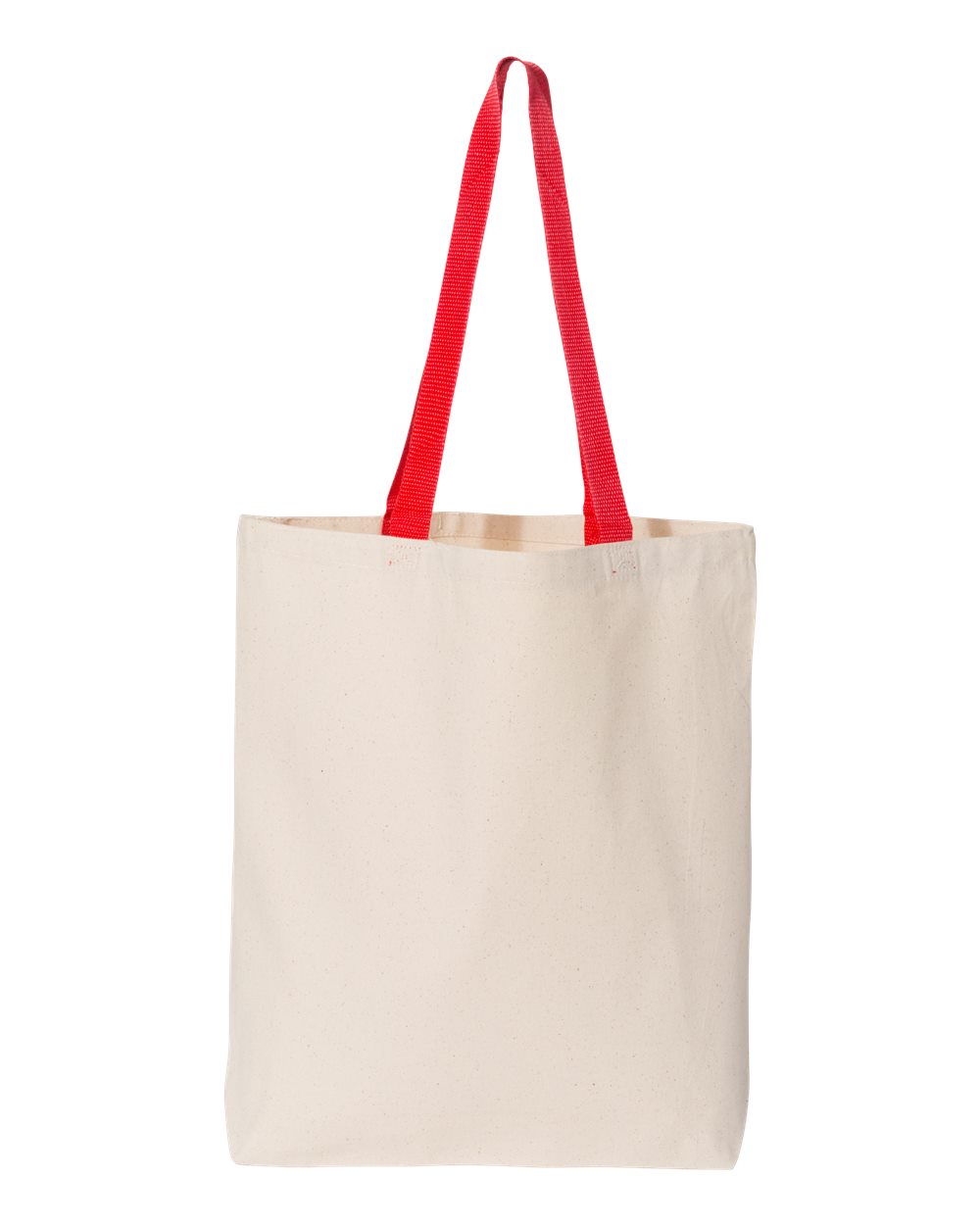 11L Canvas Tote with Contrast-Color Handles - Back - B45895700 - Natural/ Red