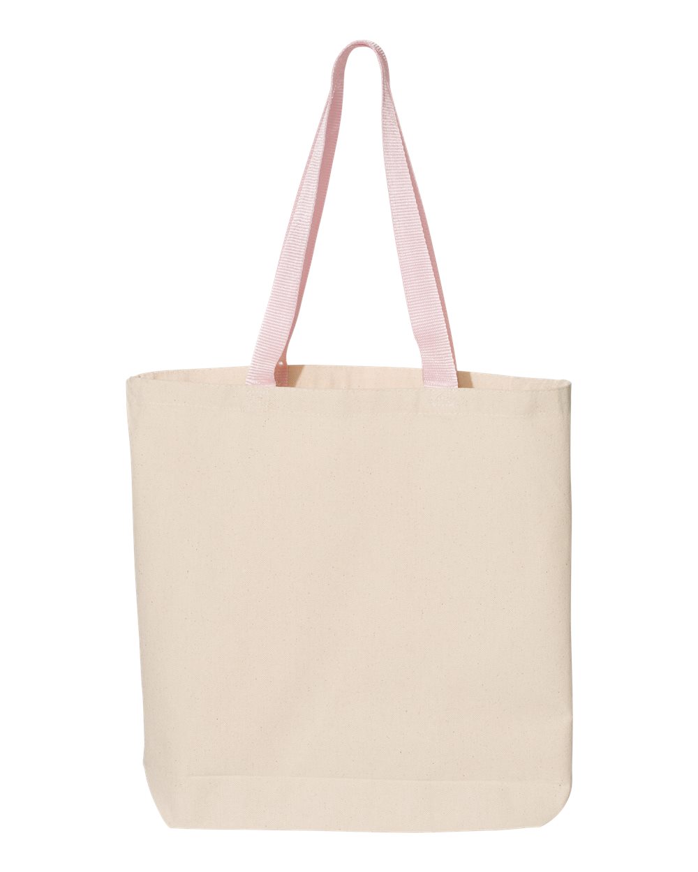 11L Canvas Tote with Contrast-Color Handles - Front - B45895300 - Natural/ Light Pink