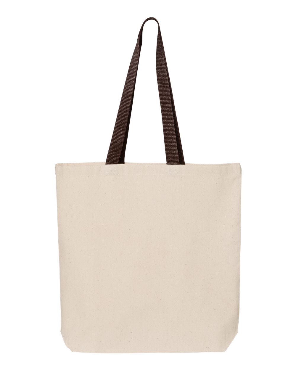 11L Canvas Tote with Contrast-Color Handles - Front - B45895550 - Natural/ Chocolate