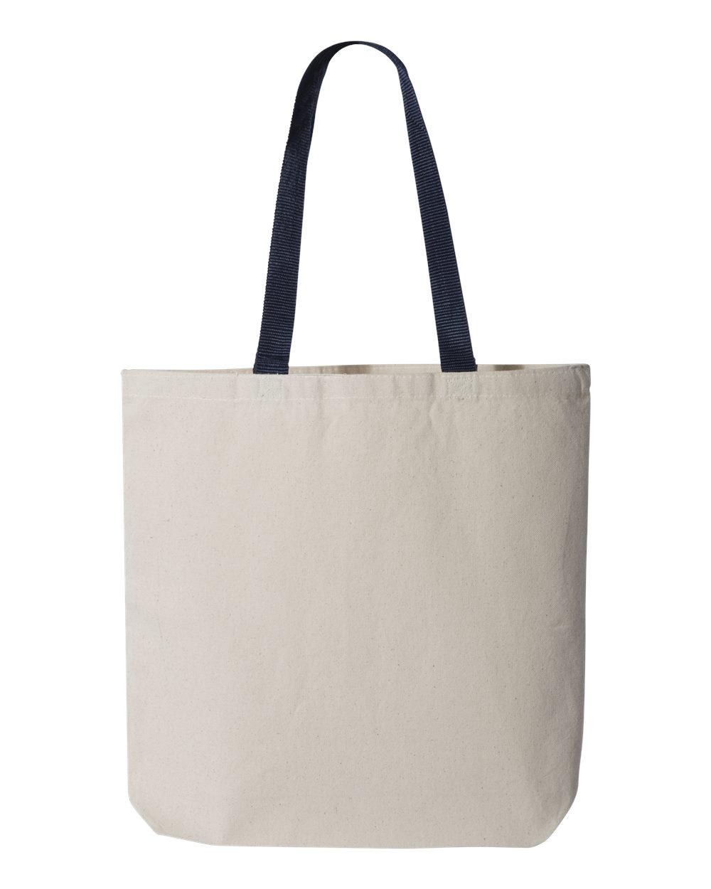 11L Canvas Tote with Contrast-Color Handles - Front - B45895650 - Natural/ Navy