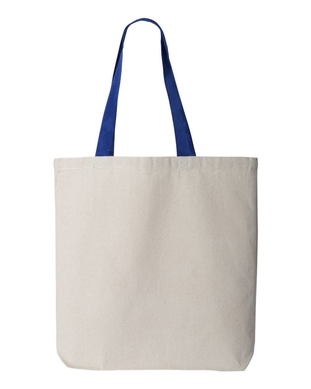 11L Canvas Tote with Contrast-Color Handles - Front - B45895750 - Natural/ Royal