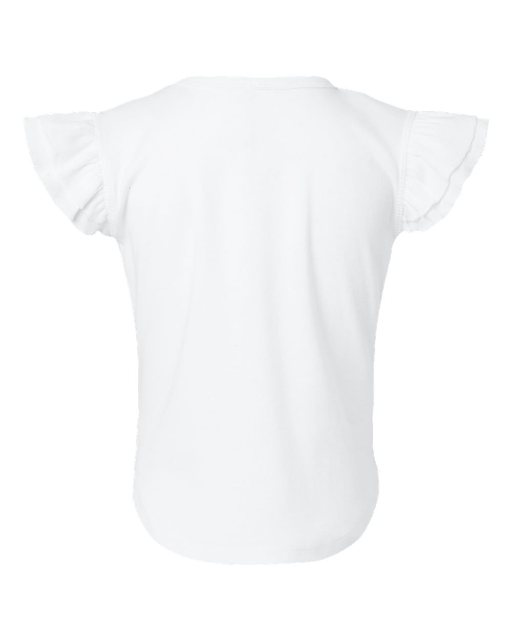 Toddler Flutter Sleeve Tee - Back - B06738003 - White