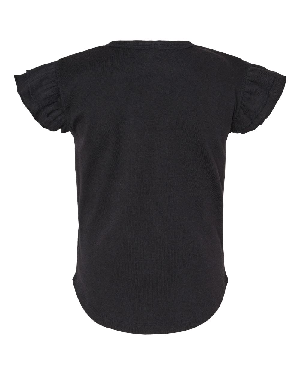Toddler Flutter Sleeve Tee - Back - B06738503 - Black
