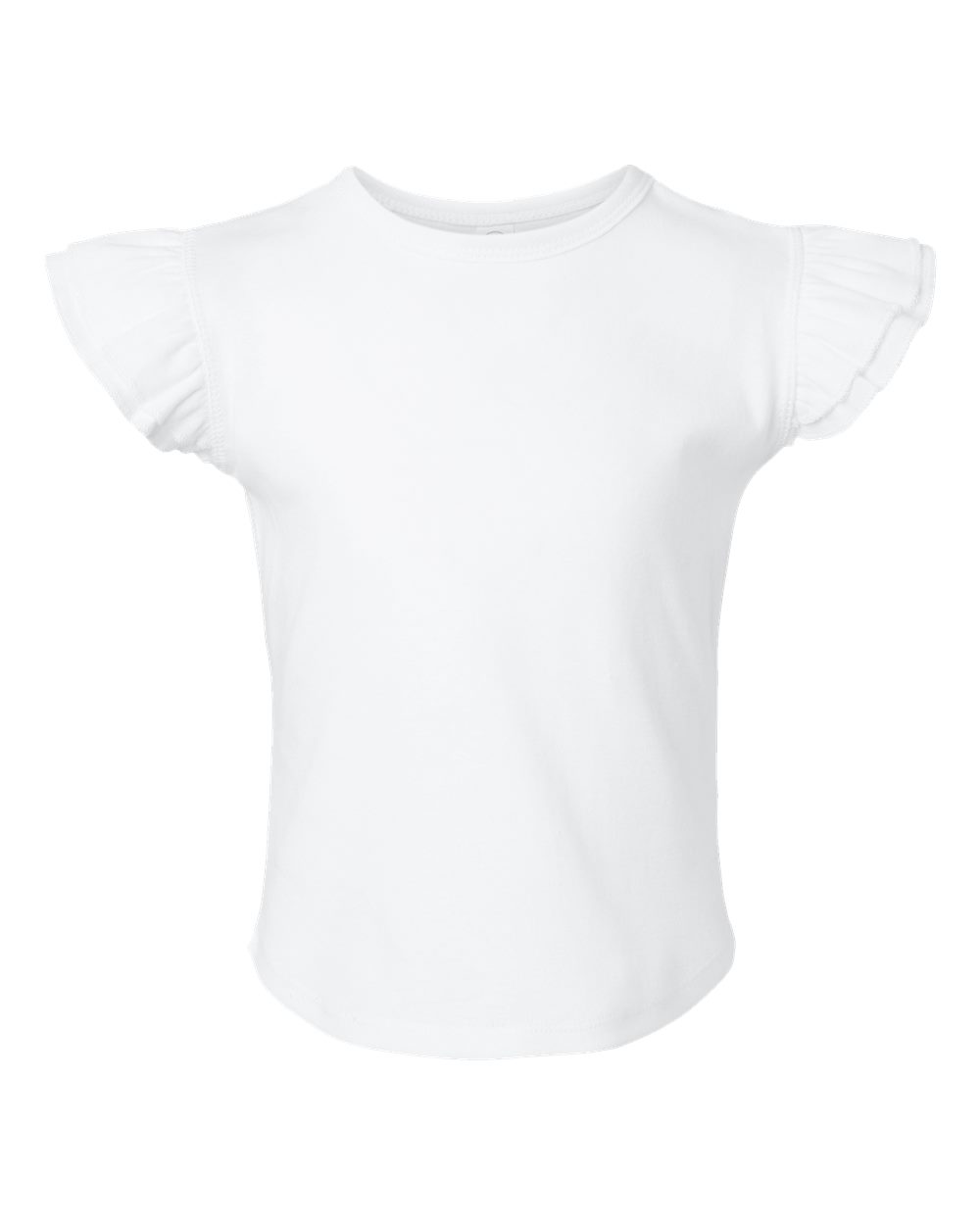 Toddler Flutter Sleeve Tee - Front - B06738003 - White
