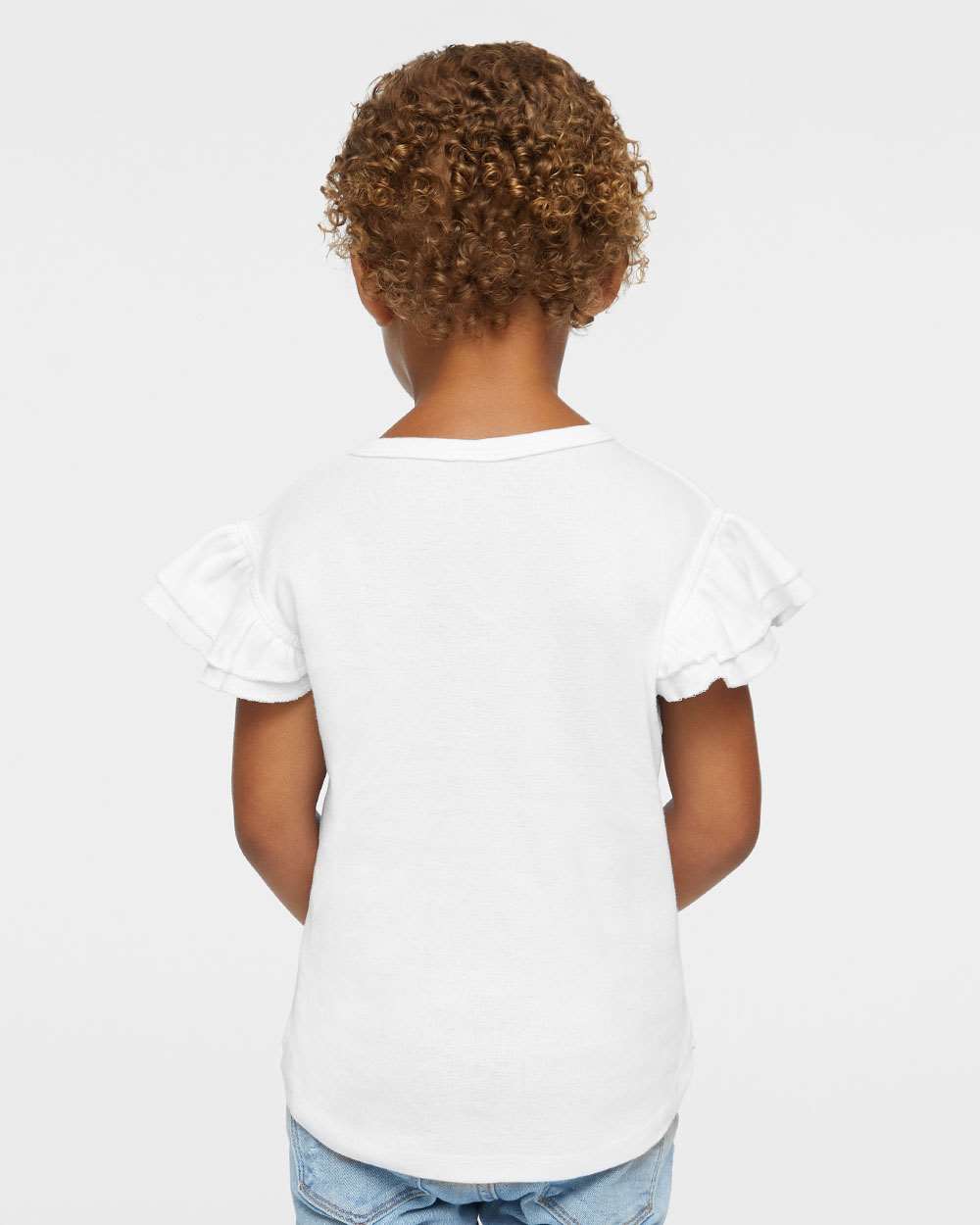 Toddler Flutter Sleeve Tee - OnModelBack - B06738003 - White