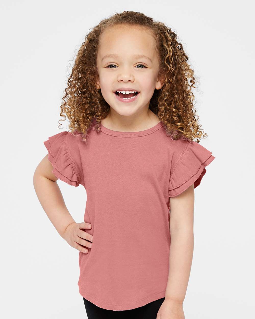 Toddler Flutter Sleeve Tee - OnModelFront - B06738273 - Mauvelous