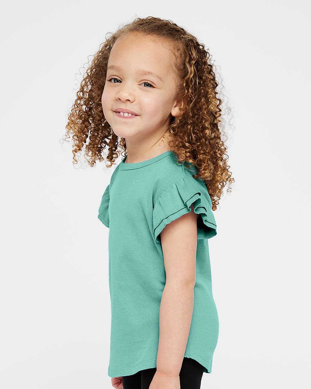 Toddler Flutter Sleeve Tee - OnModelSide - B06738813 - Saltwater
