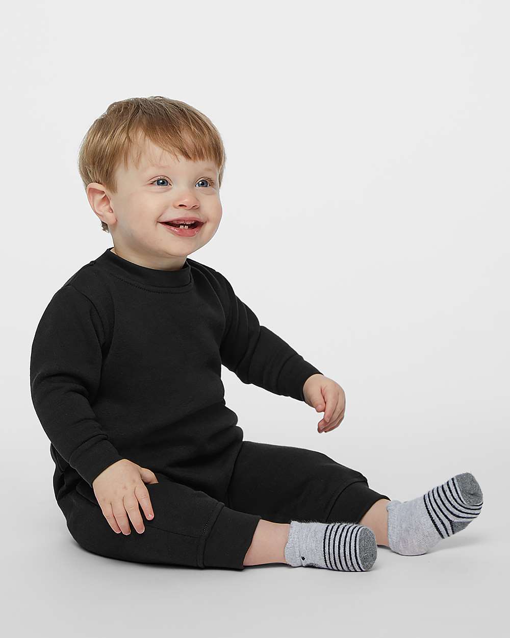 Infant Fleece One-Piece - OnModelFront - B07238502 - Black