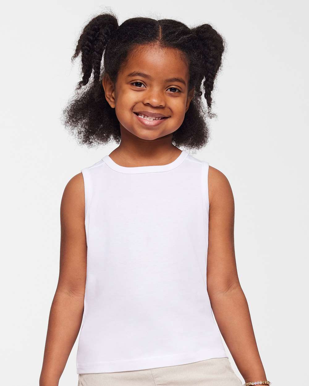 Toddler Fine Jersey Tank - OnModelFront - B08538003 - White