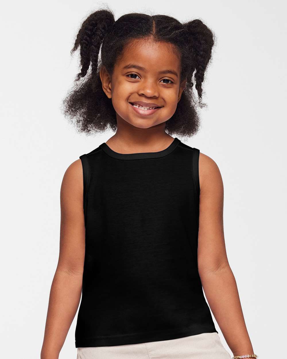 Toddler Fine Jersey Tank - OnModelFront - B08538503 - Black