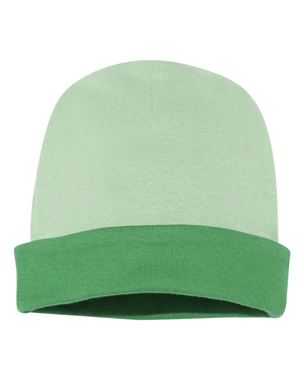 Infant Baby Rib Beanie - Front - B84638180 - Mint/ Grass