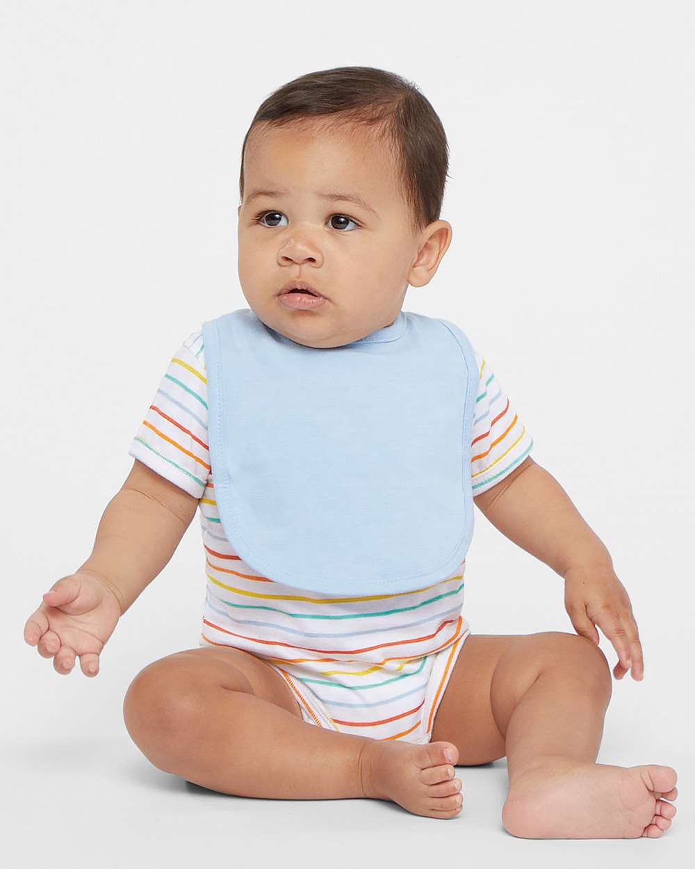 Infant Premium Jersey Bib - OnModelFront - B36938250 - Light Blue