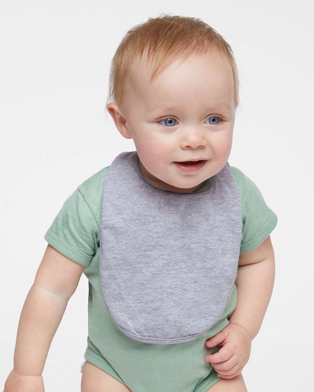 Infant Premium Jersey Bib - OnModelFront - B36938580 - Heather