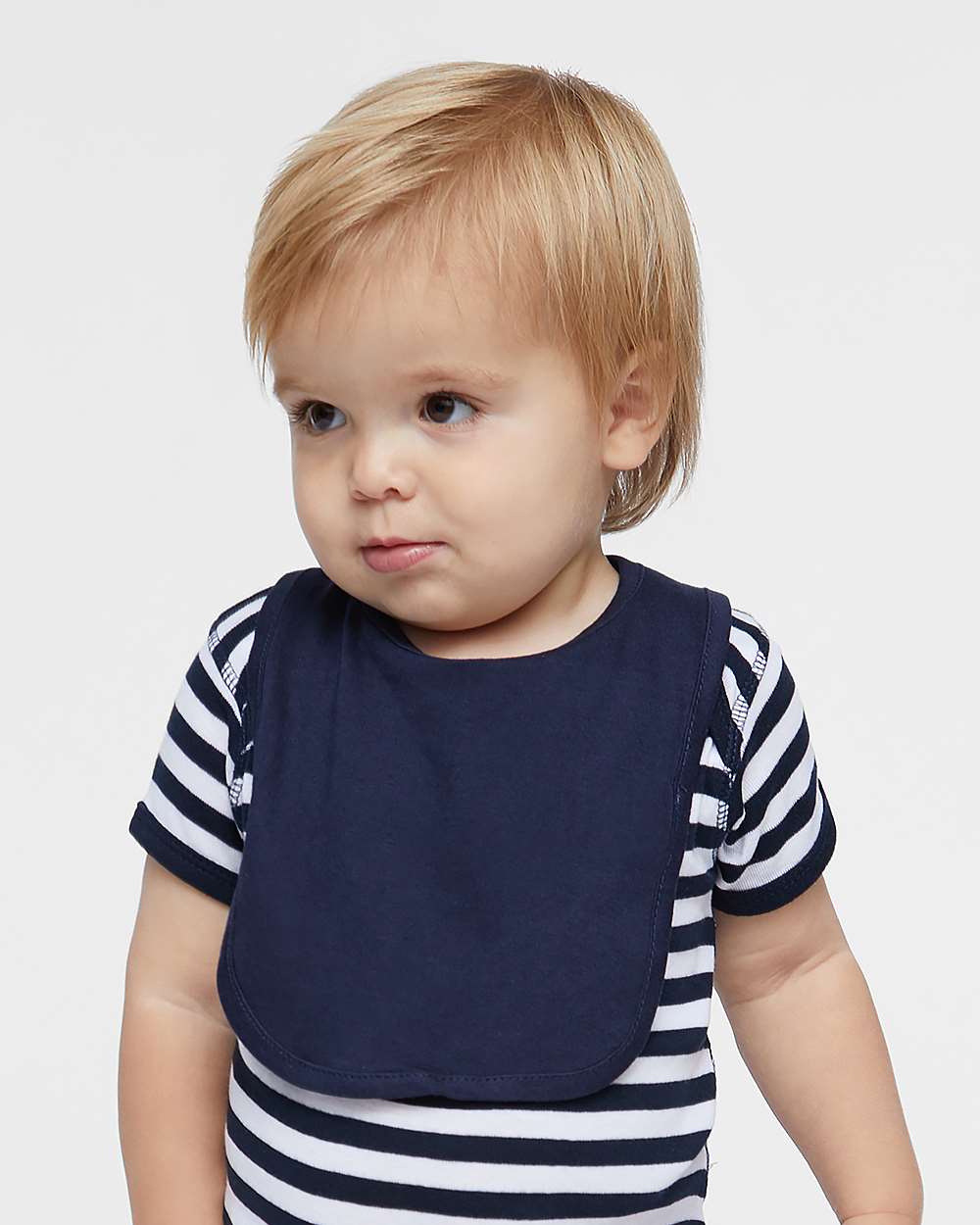 Infant Premium Jersey Bib - OnModelFront - B36938650 - Navy