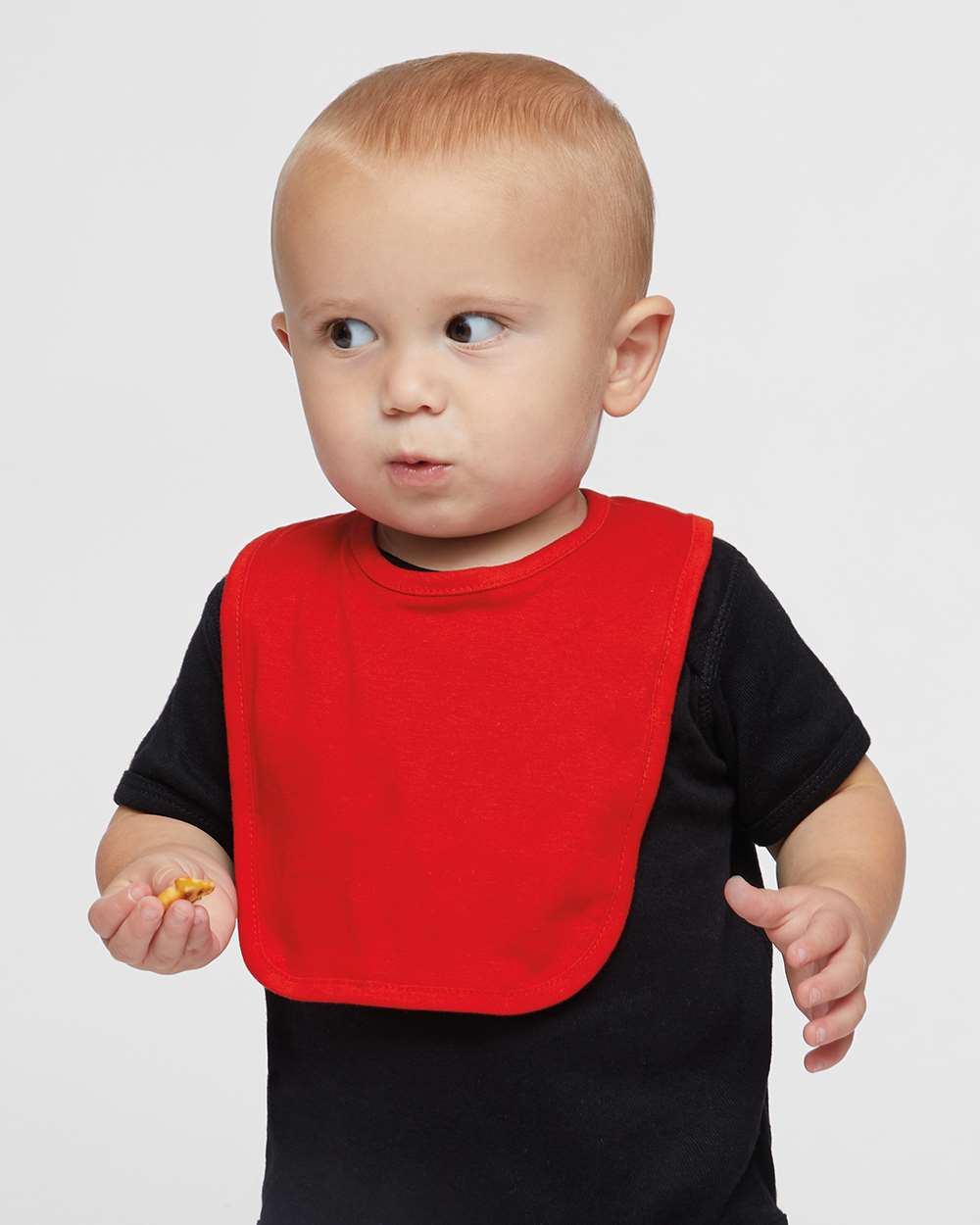 Infant Premium Jersey Bib - OnModelFront - B36938700 - Red