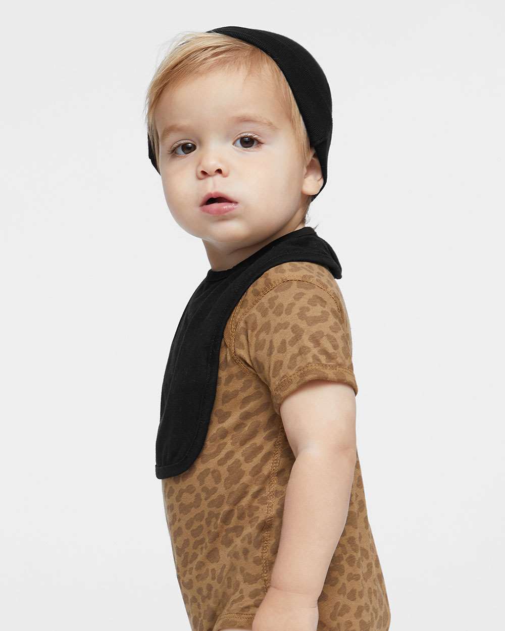 Infant Premium Jersey Bib - OnModelSide - B36938500 - Black