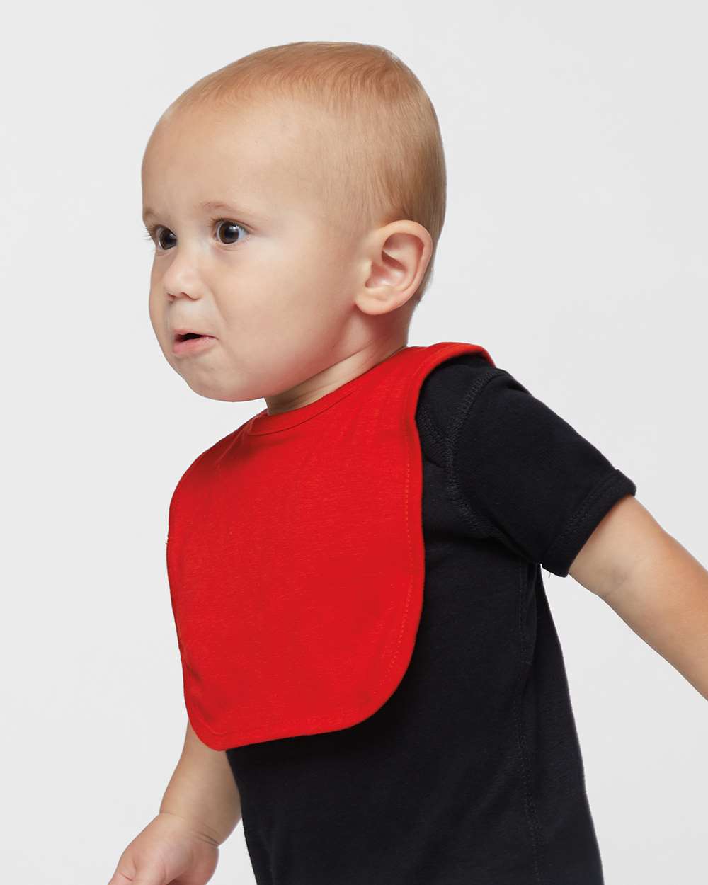 Infant Premium Jersey Bib - OnModelSide - B36938700 - Red