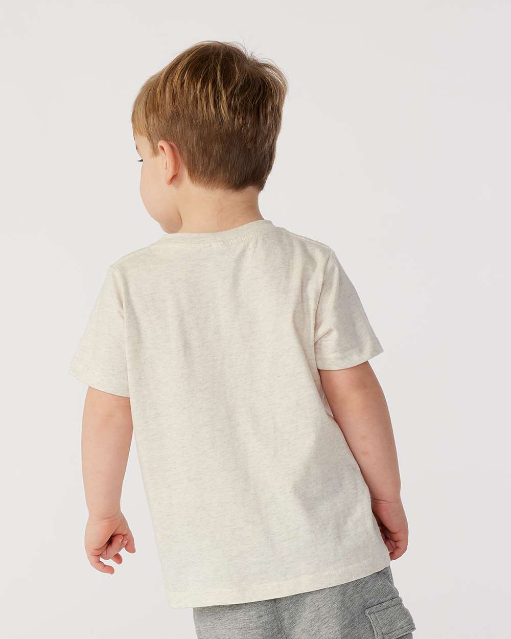 Toddler Fine Jersey Tee - OnModelBack - B31838243 - Natural Heather