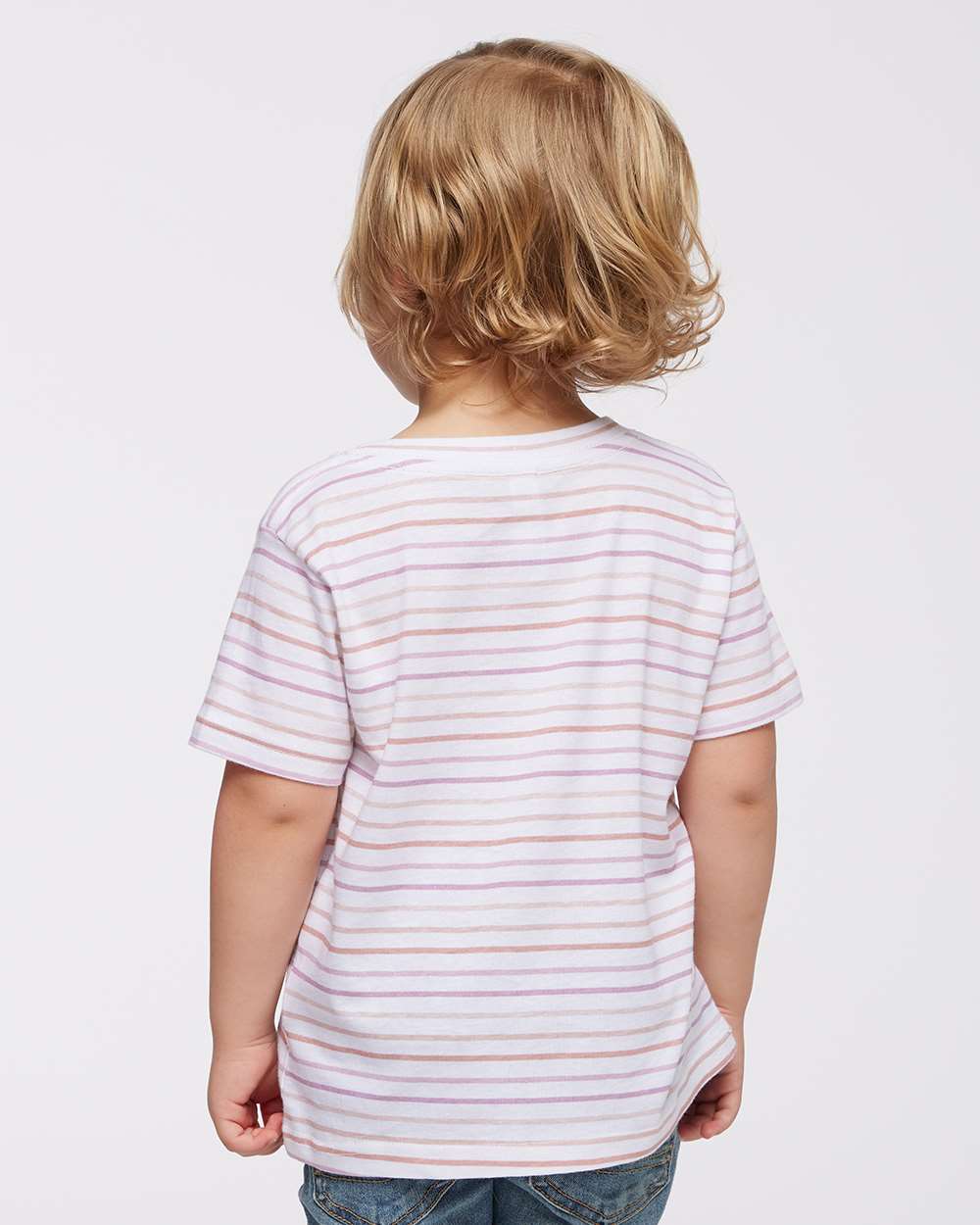 Toddler Fine Jersey Tee - OnModelBack - B31838593 - Lilac Stripe