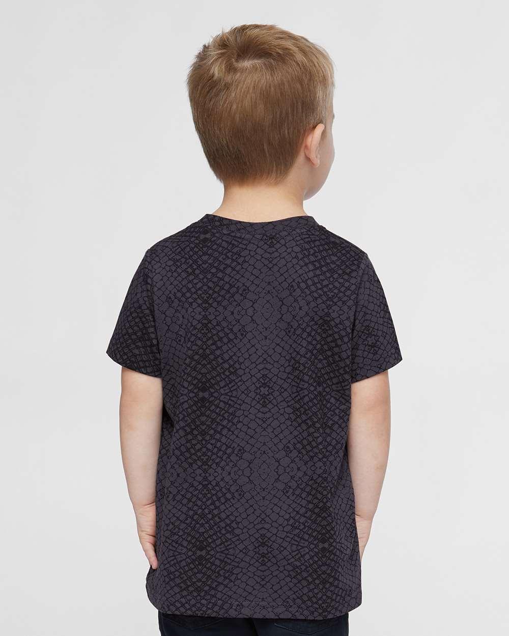 Toddler Fine Jersey Tee - OnModelBack - B31838833 - Black Reptile