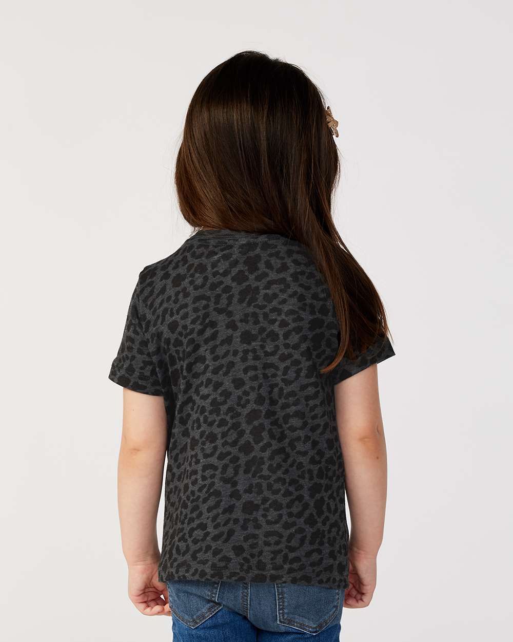 Toddler Fine Jersey Tee - OnModelBack - B31838853 - Black Leopard