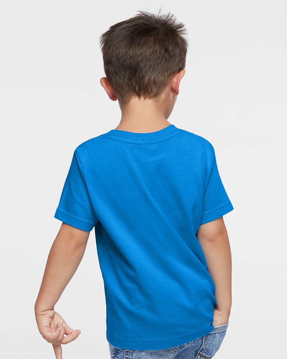 Toddler Fine Jersey Tee - OnModelBack - B31838993 - Cobalt