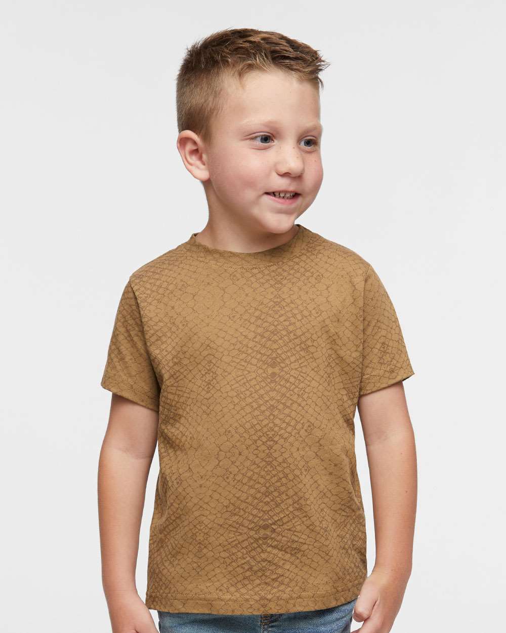 Toddler Fine Jersey Tee - OnModelFront - B31838203 - Brown Reptile