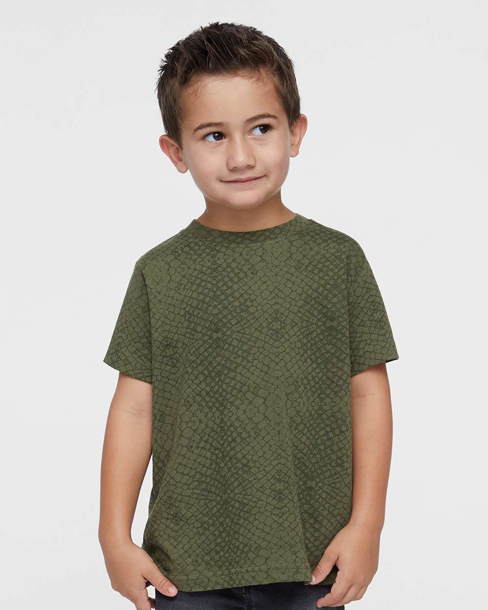 Toddler Fine Jersey Tee - OnModelFront - B31838223 - Green Reptile