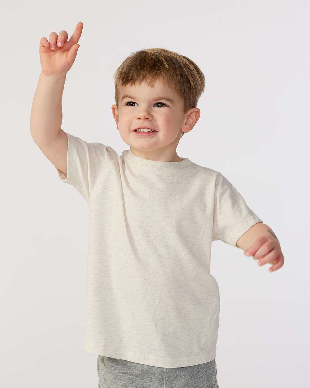 Toddler Fine Jersey Tee - OnModelFront - B31838243 - Natural Heather