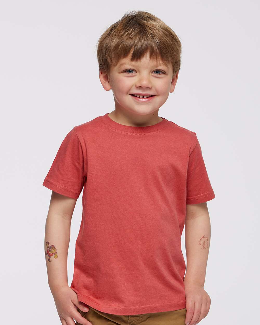 Toddler Fine Jersey Tee - OnModelFront - B31838443 - Passionfruit