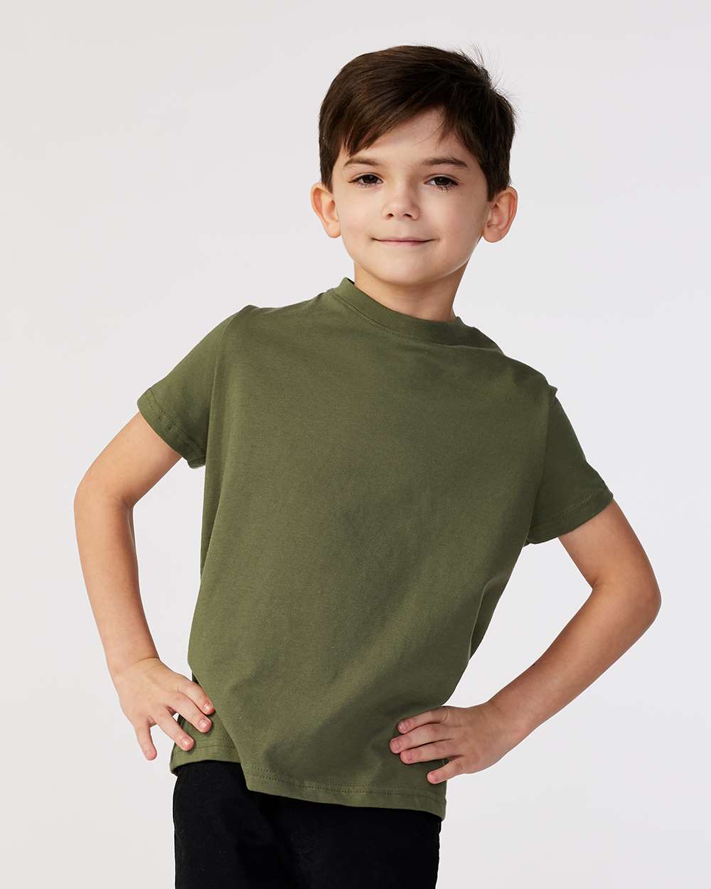 Toddler Fine Jersey Tee - OnModelFront - B31838633 - Military Green