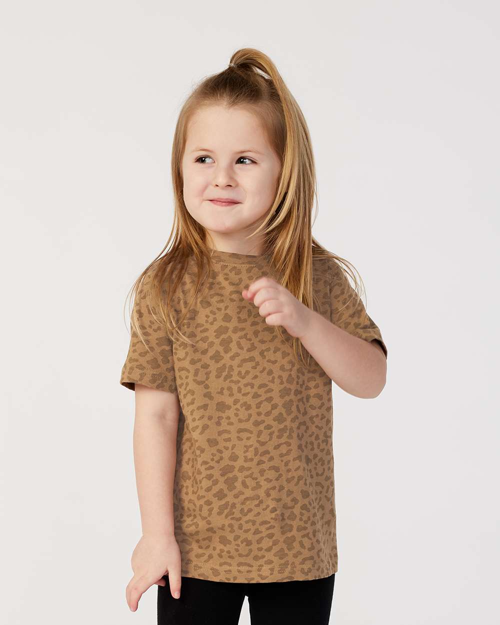 Toddler Fine Jersey Tee - OnModelFront - B31838843 - Brown Leopard