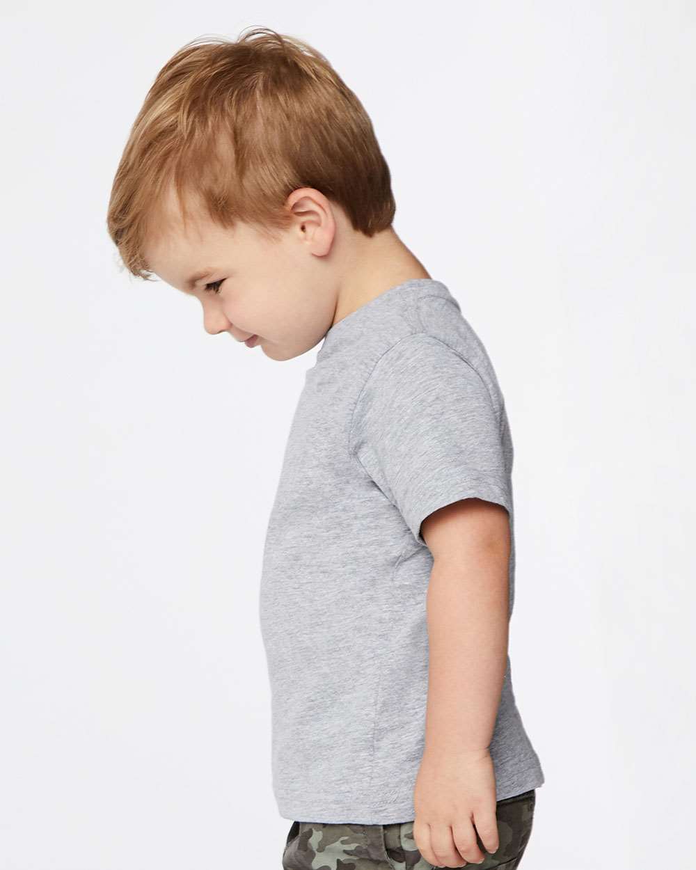 Toddler Fine Jersey Tee - OnModelSide - B31838583 - Heather