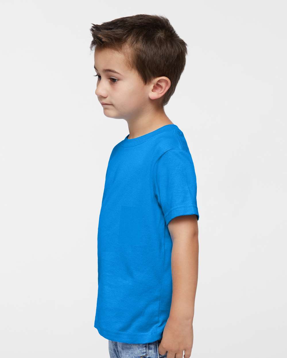 Toddler Fine Jersey Tee - OnModelSide - B31838993 - Cobalt