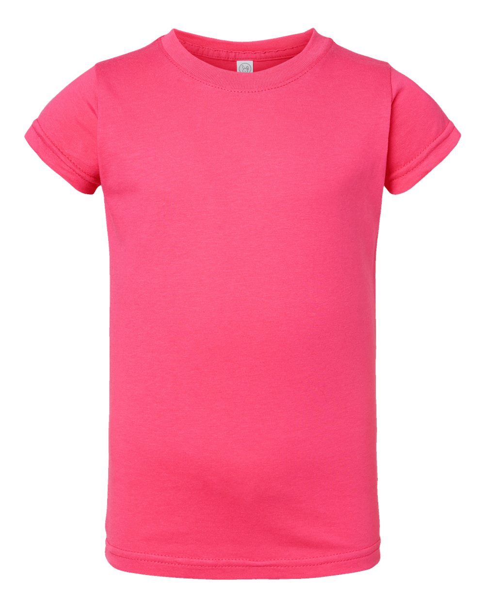 Toddler Girls Fine Jersey Tee - Front - B32038313 - Hot Pink