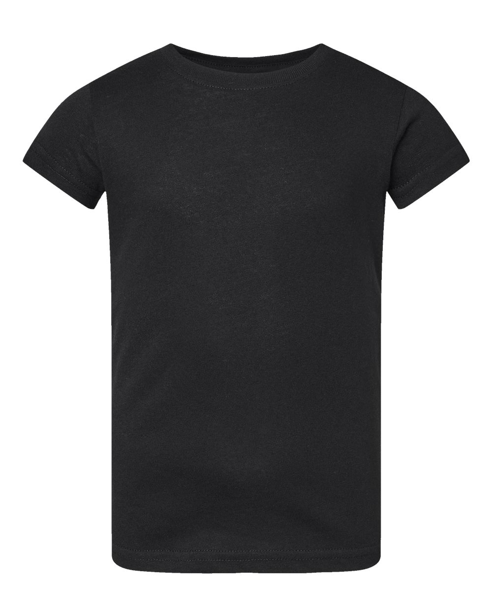 Toddler Girls Fine Jersey Tee - Front - B32038503 - Black