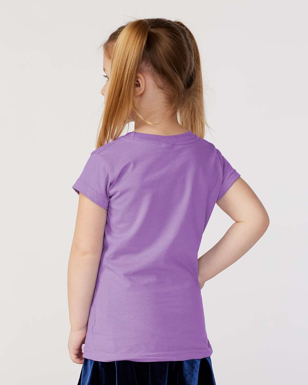 Toddler Girls Fine Jersey Tee - OnModelBack - B32038213 - Lavender