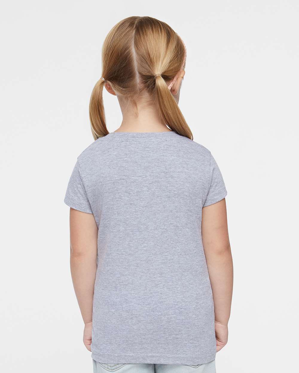 Toddler Girls Fine Jersey Tee - OnModelBack - B32038583 - Heather