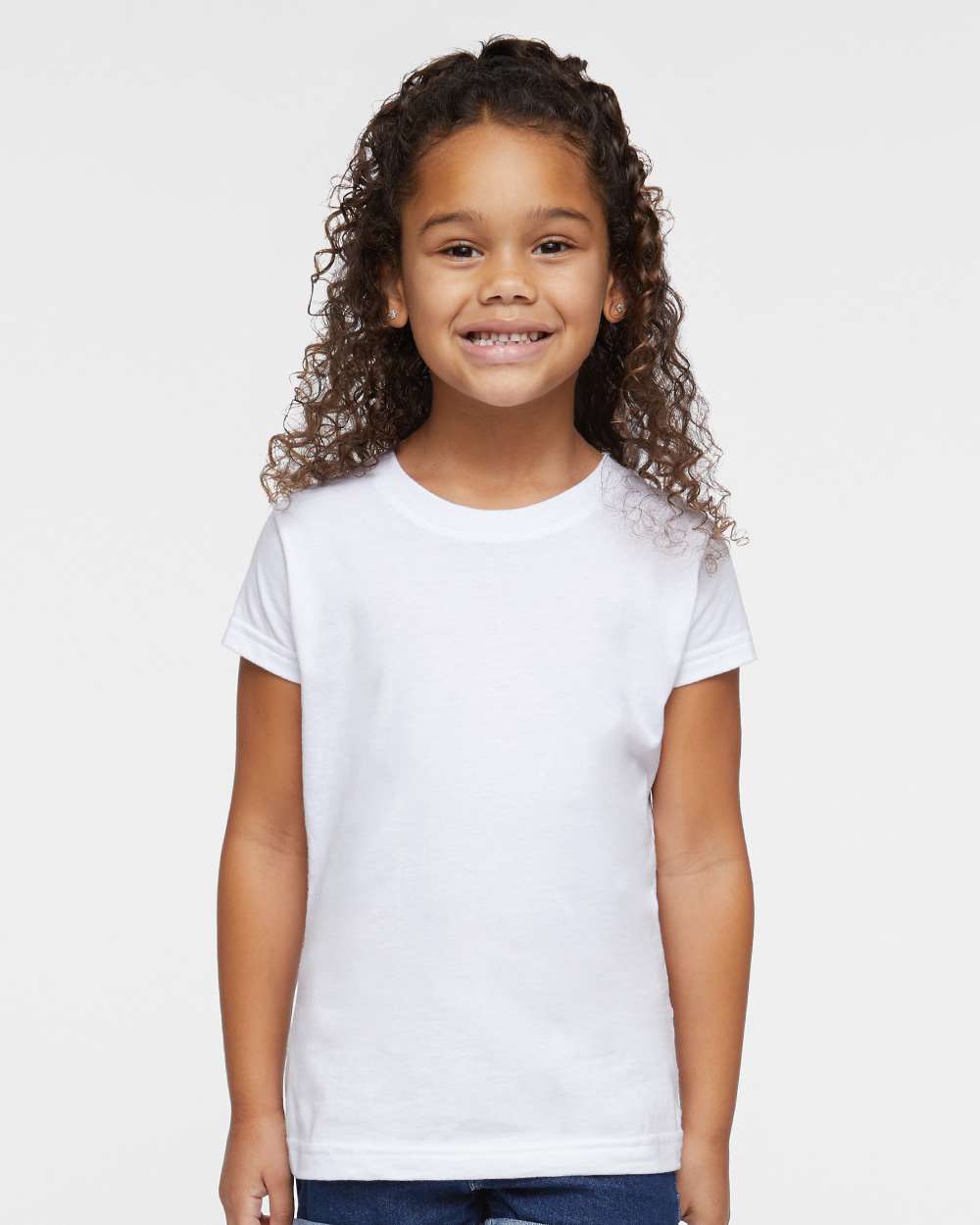 Toddler Girls Fine Jersey Tee - OnModelFront - B32038003 - White