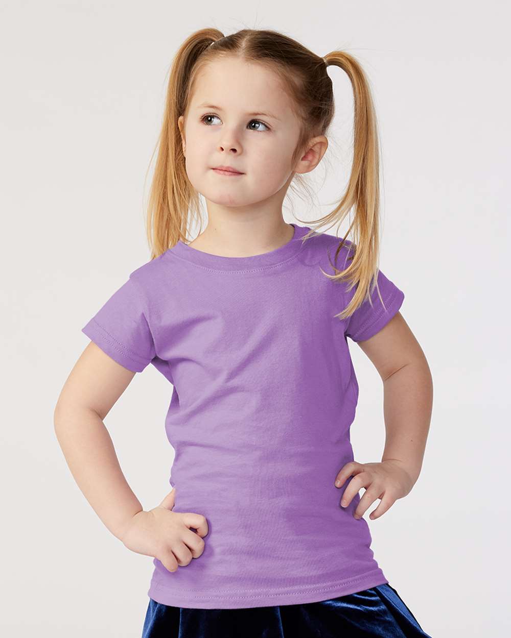 Toddler Girls Fine Jersey Tee - OnModelFront - B32038213 - Lavender